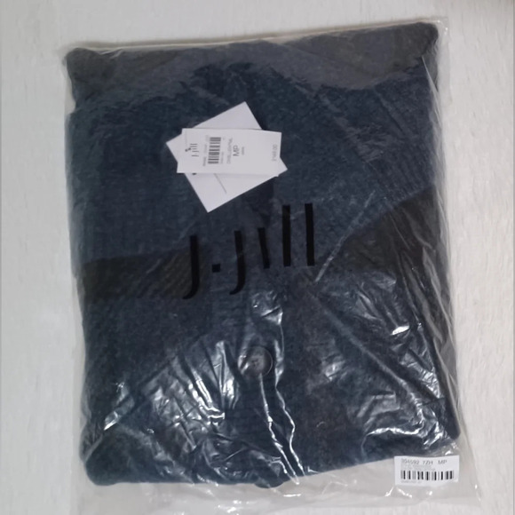 J.jill Ribbed-Collar Plaid Sweater-Jacket - Picture 5 of 7